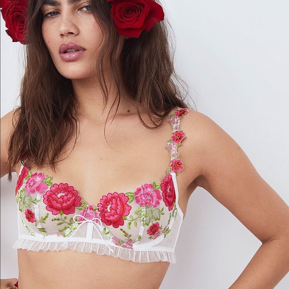 For Love & Lemons V Day Floral Embroidery Bra - Picture 3 of 12